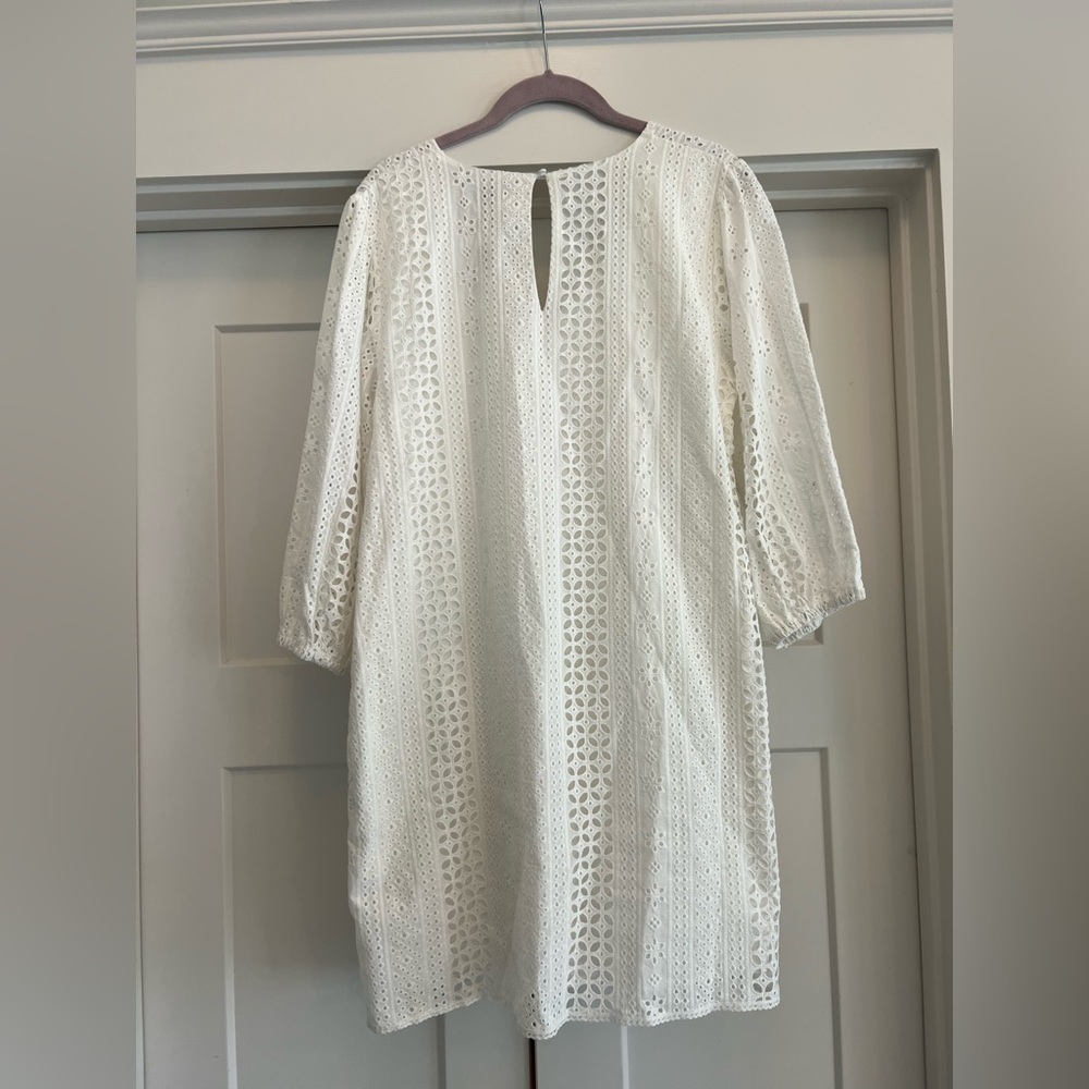 Evereve women’s White “Presley Eyelet Dress” L - Picture 3 of 5